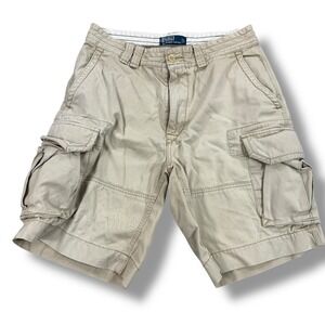 Polo Ralph Lauren Cargo Shorts Men's Size 33 Beige Paratrooper Classic Fit Chino